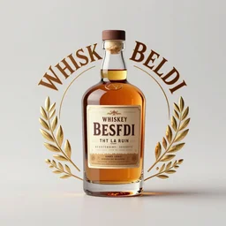 WhiskeyBeldi, ultra realistic logo, well designed, whiskey design, artistic, 8K,