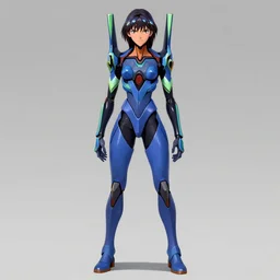 character design digital 2 d women indian evangelion cyborg blue armor with and hologram gun by gaston bussiere, anna nikonova aka newmilky, greg rutkowski, yoji shinkawa, yoshitaka amano, tsutomu nihei, muira, moebius, donato giancola, trending on artstation, featured on pixiv
