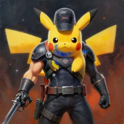 pokemon modern warfare, epic painting
