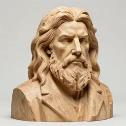 sculpture of leo tolstoy made of wood, portrait, future, wood, tree, harper's bazaar, vogue, magazine, insanely detailed and intricate, concept art, close up, ornate, luxury, elite, elegant, trending on artstation, by ruan jia, by Kenneth Willardt, by ross tran, by WLOP, by Andrei Riabovitchev,