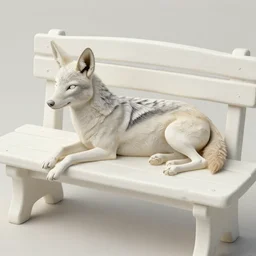 a bench partly made from a jackal