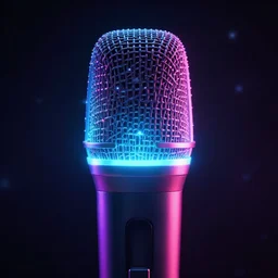 Microphone, space, galaxy, glow, neon, closeup,