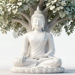 The Buddha sitting under the tree of life