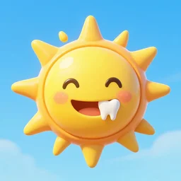 a cute sun smiles in the mouth one tooth, 4k quality