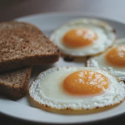 photo of breakfast, close - up, low saturation, diffuse light