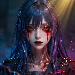 photorealistic scary dramatic liquids anime girl render, detailed face, colorful, atmosphere cinematic, by wlop, by ilyu kuvshinov, soft shadows, be concept art, super detailed, unreal engine 5, octane render, 8 k, super realistic, ufotable studio art style, global illumination, trending in pixiv, god rays, japanese light novel cover, visual novel