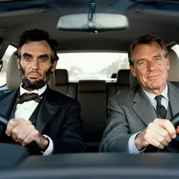 abraham lincoln and jfk driving together