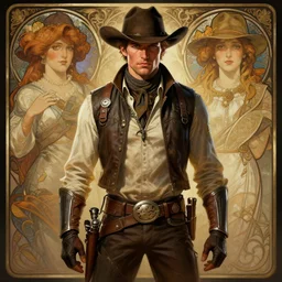Nathon Fillion as a ruggedly handsome space cowboy, intricate, elegant, highly detailed, centered, digital painting, artstation, concept art, smooth, sharp focus, illustration, art by artgerm and donato giancola and alphonse mucha