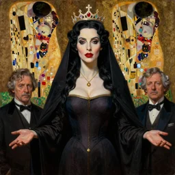 highly detailed oil painting of morticia adams as adepta sororita, very intricate, cinematic lighting, award - winning, the good spirit of god, by roberto ferri, by tom bagshaw, by j. c. leyendecker and klimt, beautiful cinematic light, american romanticism, by austin osman spare, artstation, cgsociety, official art, octane