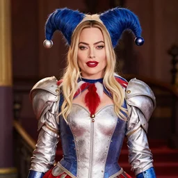 photo of margot robbie as a harlequin warrior