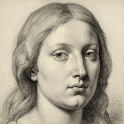 peter paul rubens study of womans face. detailed sketch. detailed lighting illuminating the face.