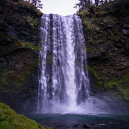 purple fjord waterfall