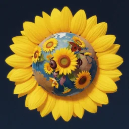 🪐🌻, lowbrow inthe style of camille rose garcia, matte painting, 8 k,