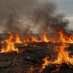 burning landscape, macabre, surrealism