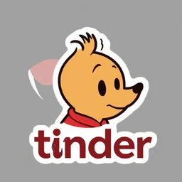 tinder logo with the head of tin tin, icon, graphic design, vector, logo
