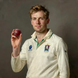 a portrait of England cricket captain Ben Stokes in the style of Thomas Gainsborough, he is holding a cricket ball, oil painting, beautiful light, classical art, masterpiece