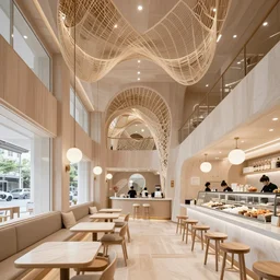 ice cream cafe interior designed by tadao ando, intricate, elegant, highly detailed, architectural digest, archdaily, sharp focus, architectural photography,