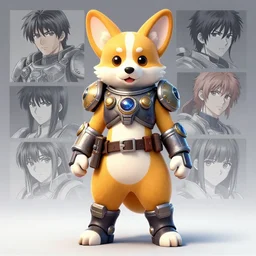 full body character portrait of a female anthro corgi fursona in gears of war, color page, tankoban, 4 k, tone mapping, doll, akihiko yoshida, james jean andrei riabovitchev marc simonetti, yoshitaka amano, h. hydrochaeris