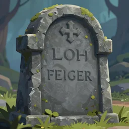 close up image of a tombstone from a fantasy game, detailed art, digital illustration, digital art, artstation, fanart, pinterest