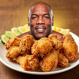 fried chicken with mike tyson's face.