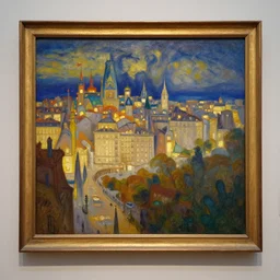 a dream city in the style of gustave moreau, fernand keller, oil on canvas, musee d'orsay