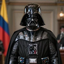 A still of Darth Vader in Venezuela, 4k, photograph, ultra realistic, highly detailed, professional lighting