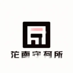 A simplistic company logo, black and red