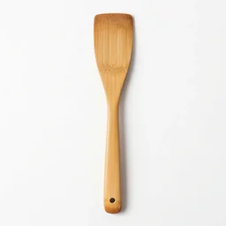 bamboo spatula, 8k product photo, isolated on a pure white background, centered, entire object in frame, sharp focus, soft studio lighting