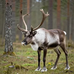 a reindeer in the forest, dslr nature photography