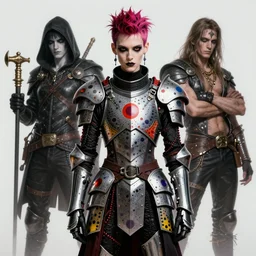 portrait of a skinny punk goth yayoi kusama wearing armor by simon bisley, john blance, frank frazetta, fantasy, thief warrior