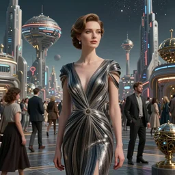 Stylish portrait in a crowded city on another planet, Neo Norilsk, Neo Kyiv, sci-fi, fantasy, intricate, very very beautiful, elegant, highly detailed, smooth, photorealistic, cinematic, Cinema 4D, sharp focus, by Evgeny Zubkov, by Marat Zakirov, trending on Behance