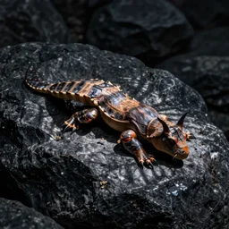 real picture of a living ouroboro on a dark rock background