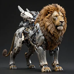 complex 3 d render hyper detail portrait of a mechanical lion human cyborg, sci fi, full body, intricate, art by kazuhiko nakamura and hajime sorayama, 8 k octane detailed render, post - processing, extremely hyperdetailed, intricate futuristic mechanic parts, maya, dark background, sharp focus, blender, cinematic lighting + masterpiece, trending on artstation