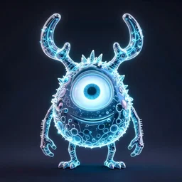 a two headed xanathar made of bioluminescence in the art style of monsters inc, crisp 8 k line art, digital painting, artstation, unreal engine, octane render, emissive lighting, concept art, matte, sharp focus, hyper realistic lighting, illustration, art by robbie trevino