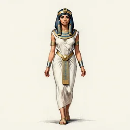 a sketch drawing, cleopatra in our time, full body, by gabo mendoza, trending on artstation