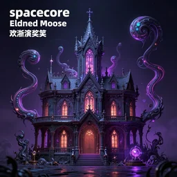 spacecore, eldritch, psychic, elemental masterpiece 8k resolution Behance HD scrollwork magic conduits zBrush Central contest winner, cel-shaded gothic psychedelic Haunted Mansion by Antoine Collignon, deep color