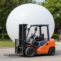 inflated balloon - like forklift