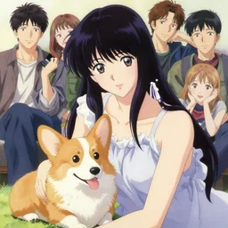 beautiful anime portrait painting of hiphop attractive princess chilling with her corgi, by peter kemp, naoki urasawa, nikolina petolas, noah bradley, patrick woodroffe, posuka demizu, qing han, trending on artstation, 8 k, masterpiece, graffiti paint, fine detail, full of color, intricate detail, golden ratio illustration, face enhance