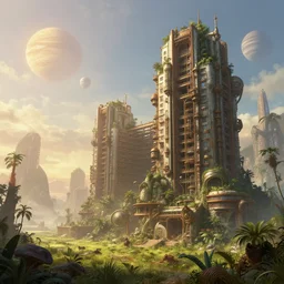 a beautiful photorealistic illustration of city architecture basement suite industrial architecture by canaletto, fantasy desert junglepunk cgsociety lightpaint futuristic universe dieselpunk alien bioshock morning sun elysian atlantis architecture island meadow at dawn gem jupiter galactic evil azeroth, archdaily, wallpaper, highly detailed, trending on artstation.