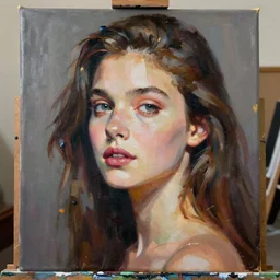 female portrait, acrylic on canvas