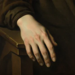 oil painting of a hand in the style of the old masters