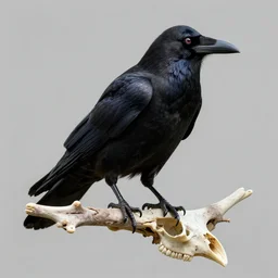 raven sitting on perch made from animal bones, by randy vargas. hd, hq, trending on artstation.