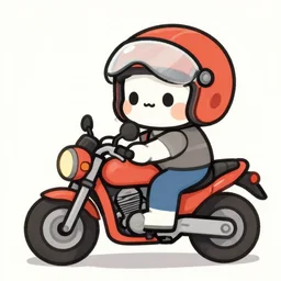 a drawing of a very cute motorcycle character, kawai style