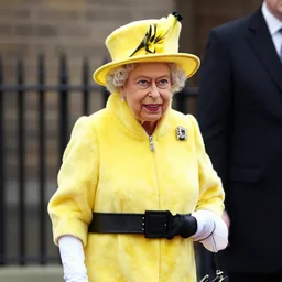 queen elizabeth wearing banana suit