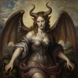 a picture of craxula the female demon from hell, photorealistic, soft lighting, oil painting, renaissance style