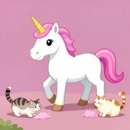a unicorn pooping cats