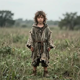 character and environment photography, portrait shamanistic infested 3 0 - year - old male druid, messy hair, old tattered robe, medium shot, wide angle, 2 0 0 px, full front, natural light