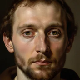 francis of assisi by kehinde wiley and rembrandt. photorealistic facial features, portrait, detailed face, ultra high details, large, close - up.