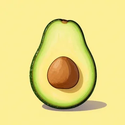 avocado on yellow background, trending in art station