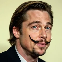 brad pitt close - up, salvador dali style